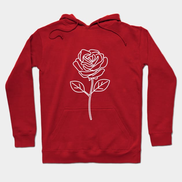 The Rose (White) Hoodie by FloralHawal